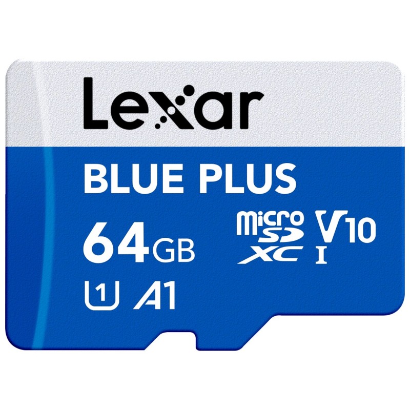 Karta pamięci microSD 64GB C10 A1 U3 V10 100MB/s Blue Plus | PartsPC.pl