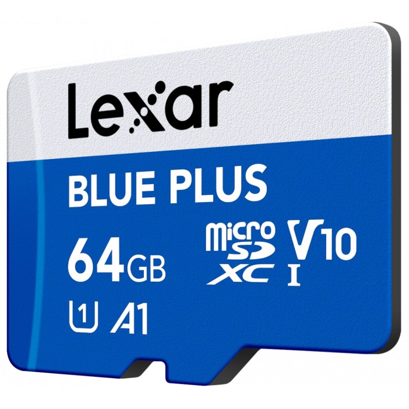 Karta pamięci microSD 64GB C10 A1 U3 V10 100MB/s Blue Plus | PartsPC.pl