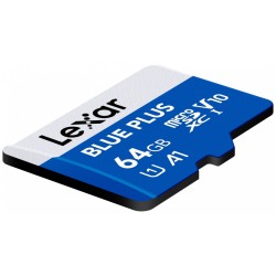 Karta pamięci microSD 64GB C10 A1 U3 V10 100MB/s Blue Plus | PartsPC.pl