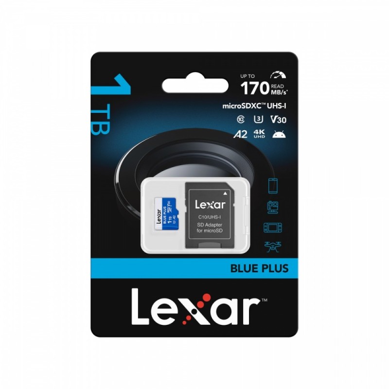 Karta pamięci microSD 1TB C10 A2 U3 V30 170MB/s Blue Plus | PartsPC.pl