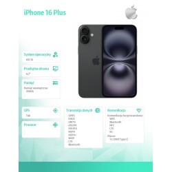 Apple iPhone 16 Plus 256GB - Czarny | PartsPC.pl