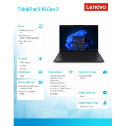 Laptop ThinkPad L16 G2 21SC0024PB W11Pro 7 PRO 250/16GB/512G… | PartsPC.pl