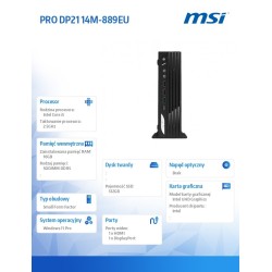Komputer PC MSI PRO DP21 14M-889EU i5-14400/16GB/SSD512GB/UH… | PartsPC.pl