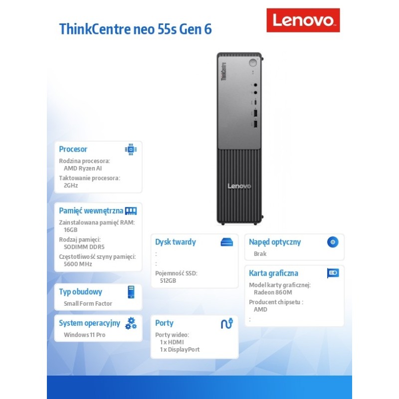 Komputer ThinkCentre Neo 55s G6 SFF 13FK001SPB W11Pro 7 350/… | PartsPC.pl