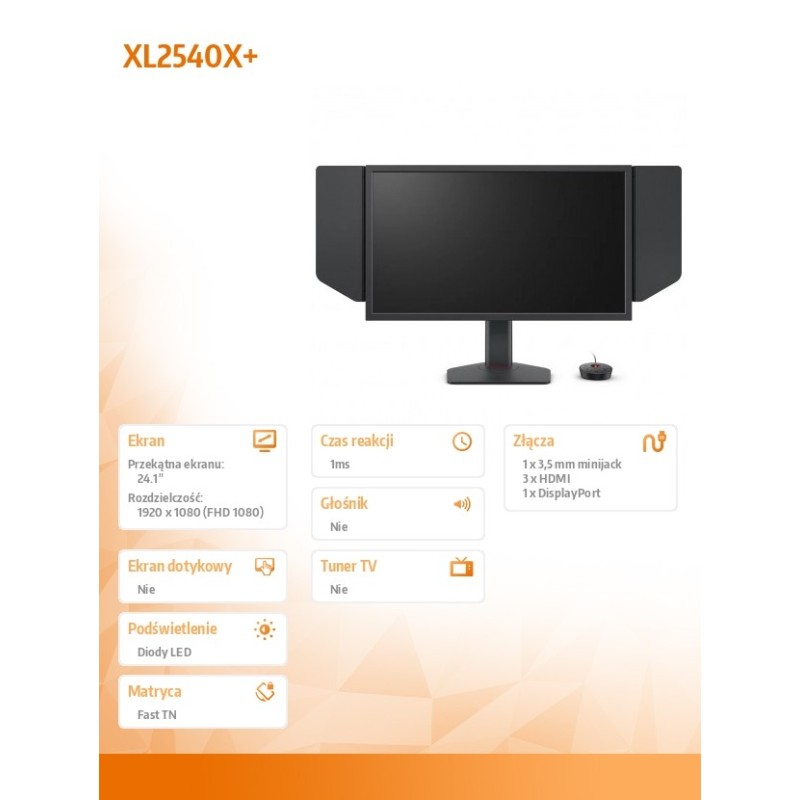 ZOWIE Monitor 24.1 cala BENQ XL2540X+ LED 1ms/12MLN:1/HDMI/G… | PartsPC.pl