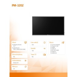 Monitor wielkoformatowy PM-3202 CZARNY 350cd/m2 1400:1 24/7 | PartsPC.pl