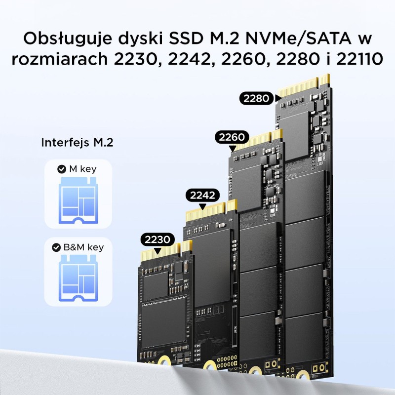 Orico Stacja klonująca dyski, 2x M.2 NVMe/SATA, USB-C 20Gbps | PartsPC.pl