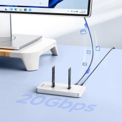 Orico Stacja klonująca dyski, 2x M.2 NVMe/SATA, USB-C 20Gbps | PartsPC.pl