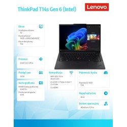 Ultrabook ThinkPad T14s G6 21QX00HEPB W11Pro Ultra 7 258V/32… | PartsPC.pl