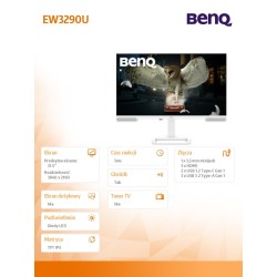 Benq Monitor 32 cale EW3290U 4K LED 5ms/IPS/60Hz/Biały | PartsPC.pl