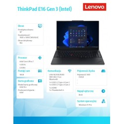 Laptop ThinkPad E16 G3 22AY006VPB W11Pro Ultra 7 256V/16GB/5… | PartsPC.pl