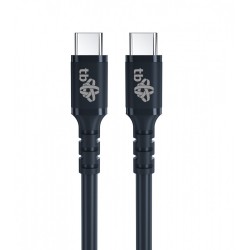 Kabel USB C - USB C 50cm silikon czarny 2.0 | PartsPC.pl