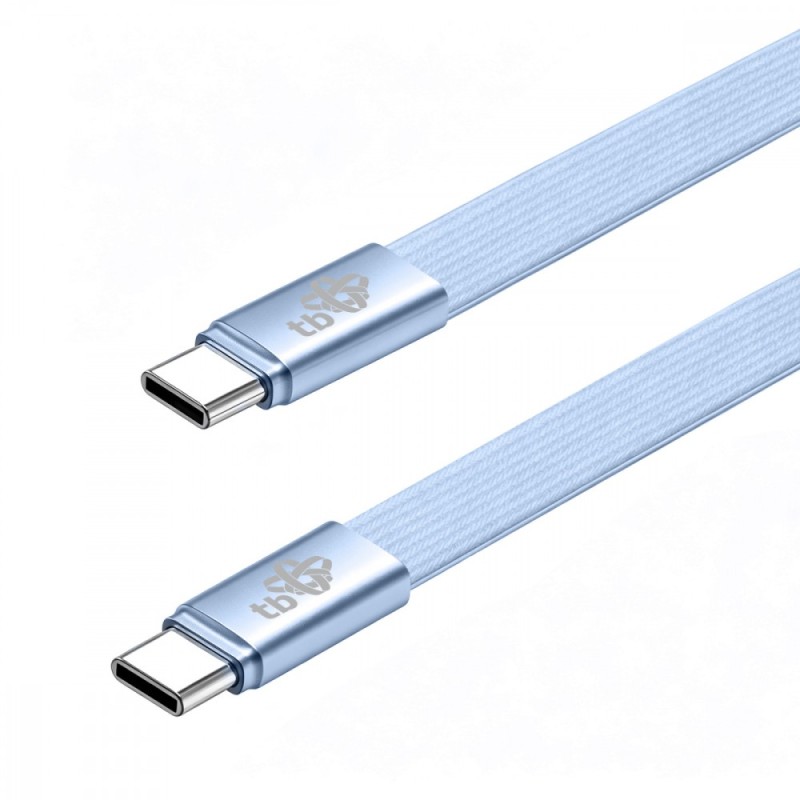 Kabel USB C - USB C 1m płaski błękitny | PartsPC.pl