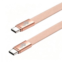 Kabel USB C - USB C 1m płaski brzoskwiniowy | PartsPC.pl