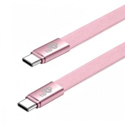 Kabel USB C - USB C 1m płaski pudrowy róż | PartsPC.pl