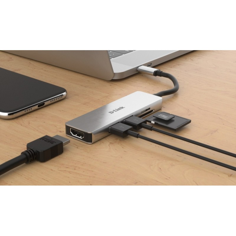 D-Link DUB-M530 HUB USB-C USB 3.0 HDMI SD/microSD | PartsPC.pl