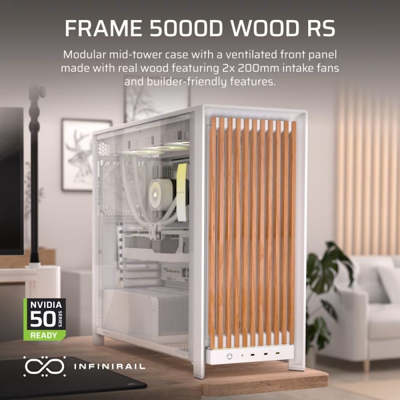 Obudowa FRAME 5000D WOOD RS White/Oak | PartsPC.pl