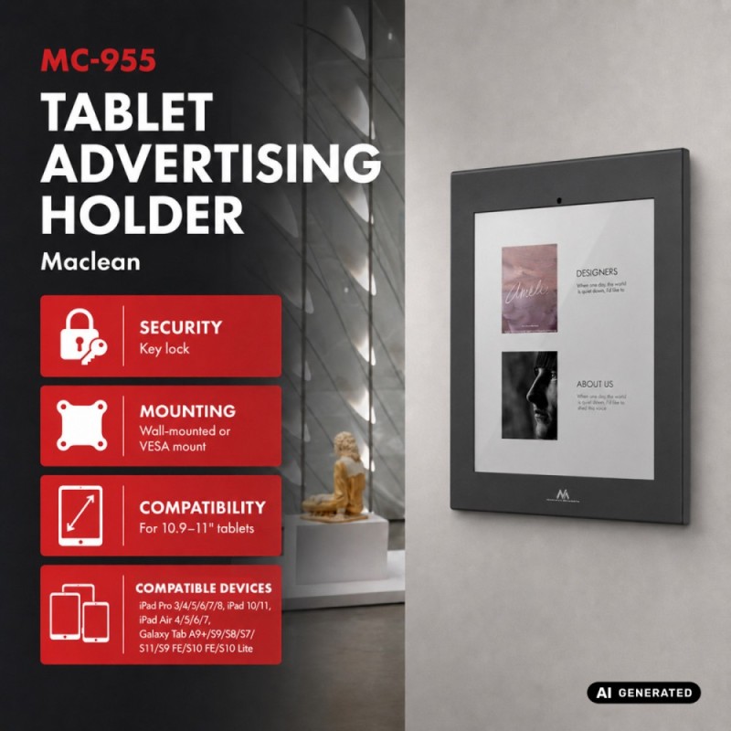 Uchwyt reklamowy do tabletu MC-955 B | PartsPC.pl