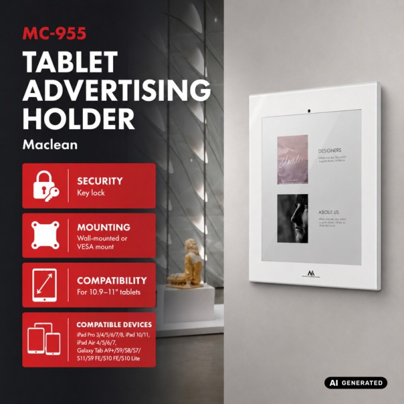 Uchwyt reklamowy do tabletu MC-955 W | PartsPC.pl