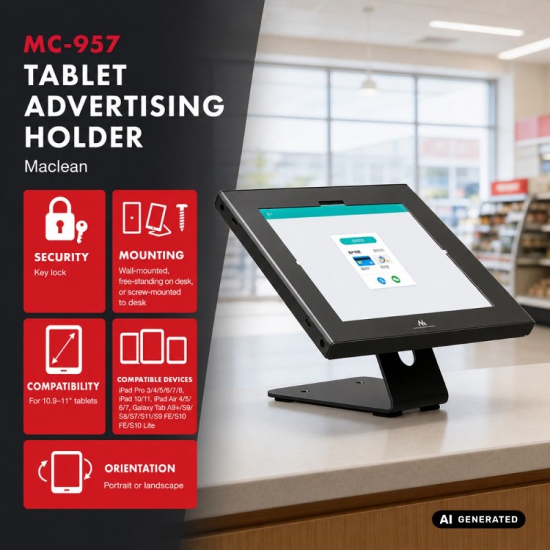 Uchwyt reklamowy do tabletu MC-957 B | PartsPC.pl