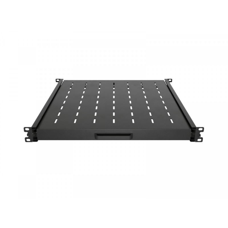 Półka wysuwana do szaf rack 19 cali 500mm czarna | PartsPC.pl