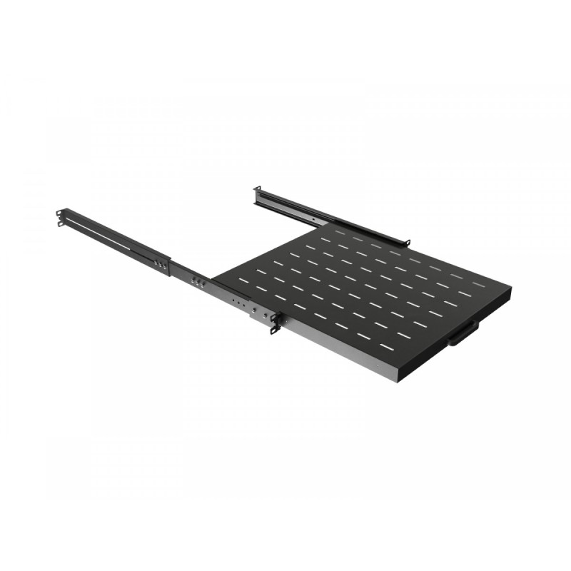 Półka wysuwana do szaf rack 19 cali 500mm czarna | PartsPC.pl