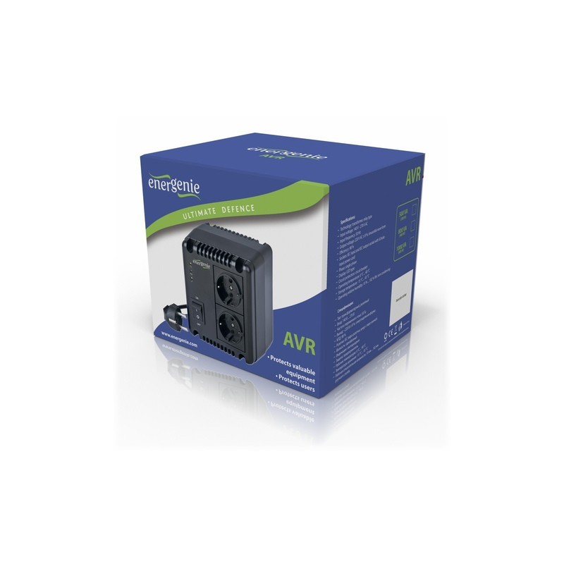 Stabilizator napięcia AVR, LED 230V, 1000VA, 2 x Schuko OUT | PartsPC.pl