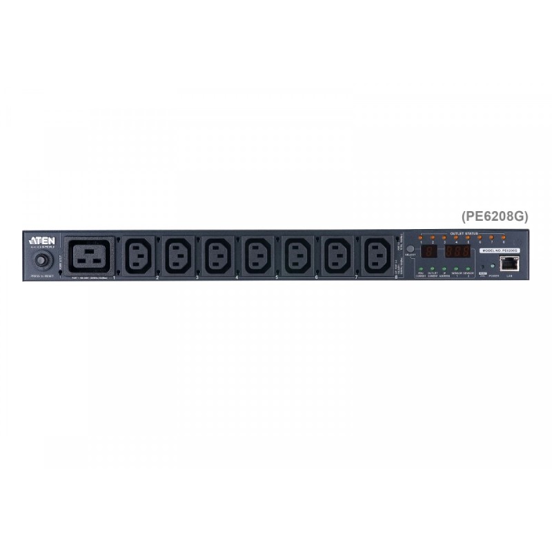 Listwa eco PDU 16A 1U 8-wyjściowe przełączalne z pomiarem | PartsPC.pl