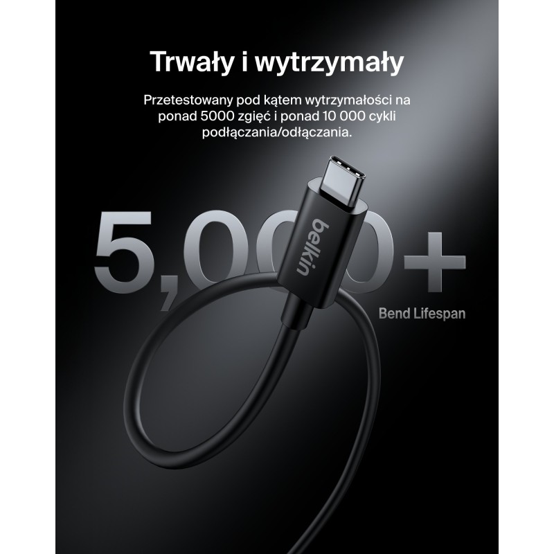 Belkin Connect Kabel Thunderbolt™ 5, 80 Gb/s, 240 W, 8K, 1 m | PartsPC.pl