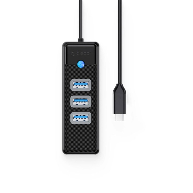 Orico Hub USB-C, RJ45 Ethernet 2,5Gbps, 3x USB-A, czarny | PartsPC.pl