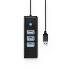 Orico Hub USB-A, RJ45 Ethernet 2,5Gbps, 3x USB-A, czarny | PartsPC.pl