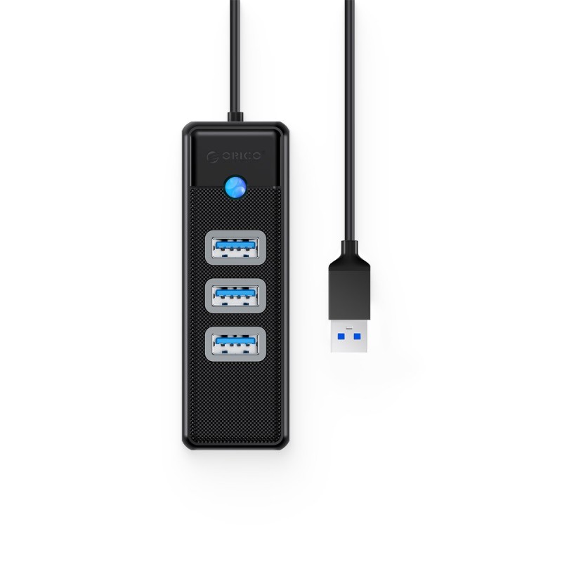 Orico Hub USB-A, RJ45 Ethernet 2,5Gbps, 3x USB-A, czarny | PartsPC.pl