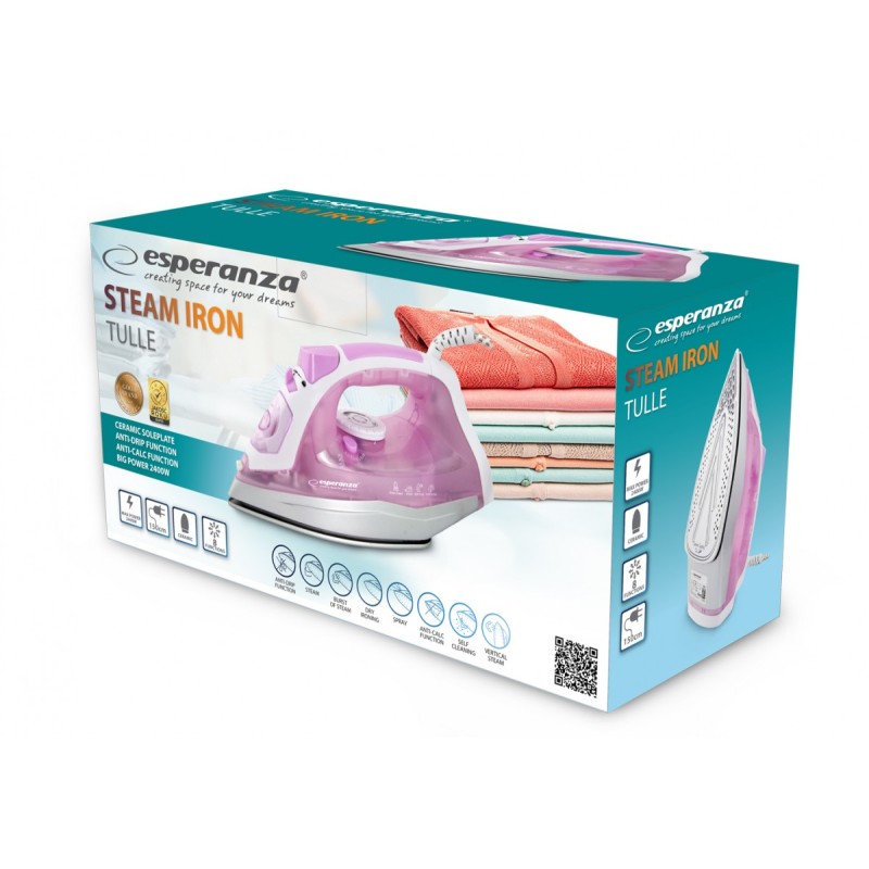 Esperanza Żelazko parowe Tulle Ceramic 2400W | PartsPC.pl