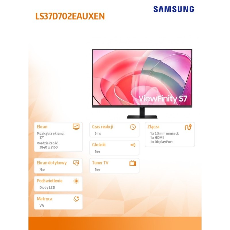 Monitor 37 cali ViewFinity S70D VA 3840x2160 UHD 16:9 1xHDMI… | PartsPC.pl