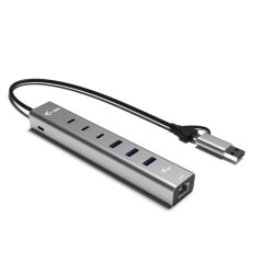 Hub USB-C/USB-A Metal Hub 6 port 3xUSBc/3xUSBa | PartsPC.pl