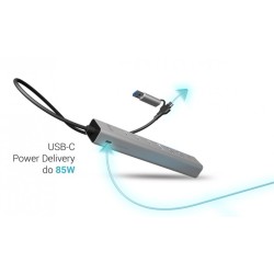 Hub USB-C/USB-A Metal Hub 6 port 3xUSBc/3xUSBa | PartsPC.pl