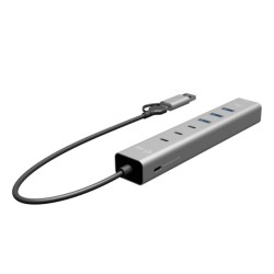 Hub USB-C/USB-A Metal Hub 6 port 3xUSBc/3xUSBa | PartsPC.pl