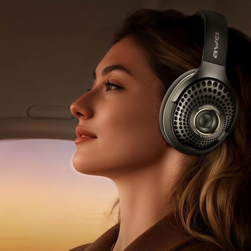 Słuchawki nauszne AT30 Bluetooth 6.0 czarne | PartsPC.pl