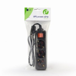 Listwa zasilająca 3 gniazda/0.6m/czarna | PartsPC.pl