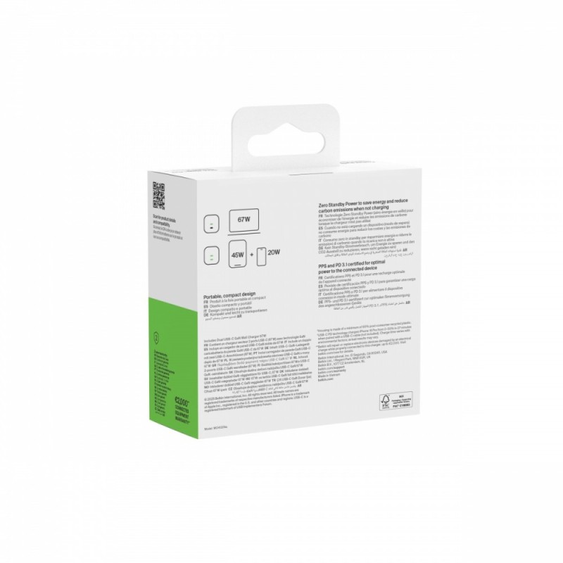 Ładowarka 67W PD PPS 2xUSB-C biała | PartsPC.pl