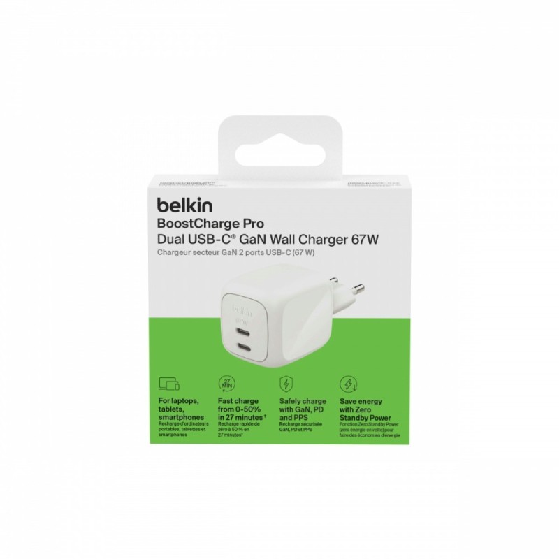 Ładowarka 67W PD PPS 2xUSB-C biała | PartsPC.pl