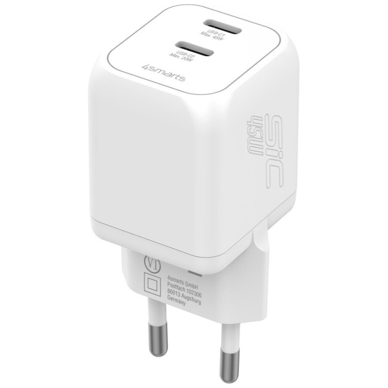 Ładowarka sieciowa 45W PD SiC Dual biała | PartsPC.pl