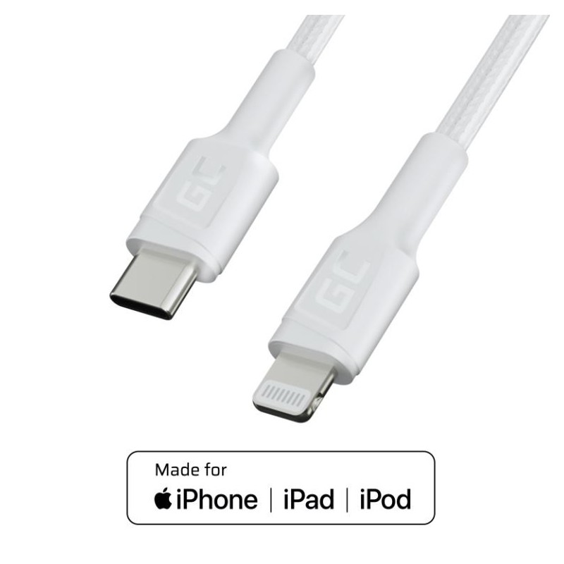 Kabel PowerStream USB-C do Lightning 1m MFI, PD, biały | PartsPC.pl