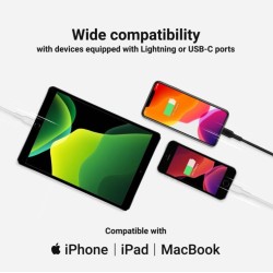 Kabel PowerStream USB-C do Lightning 1m MFI, PD, biały | PartsPC.pl