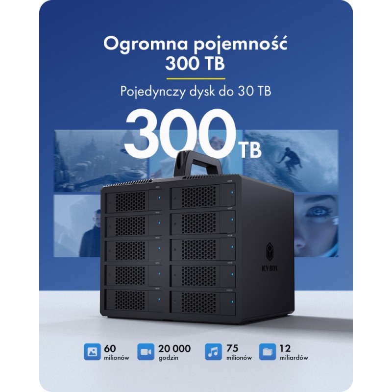 Obudowa IB-3710-C31 10xHDD 2,5"/3,5" SATA, Single Mode, HOST… | PartsPC.pl