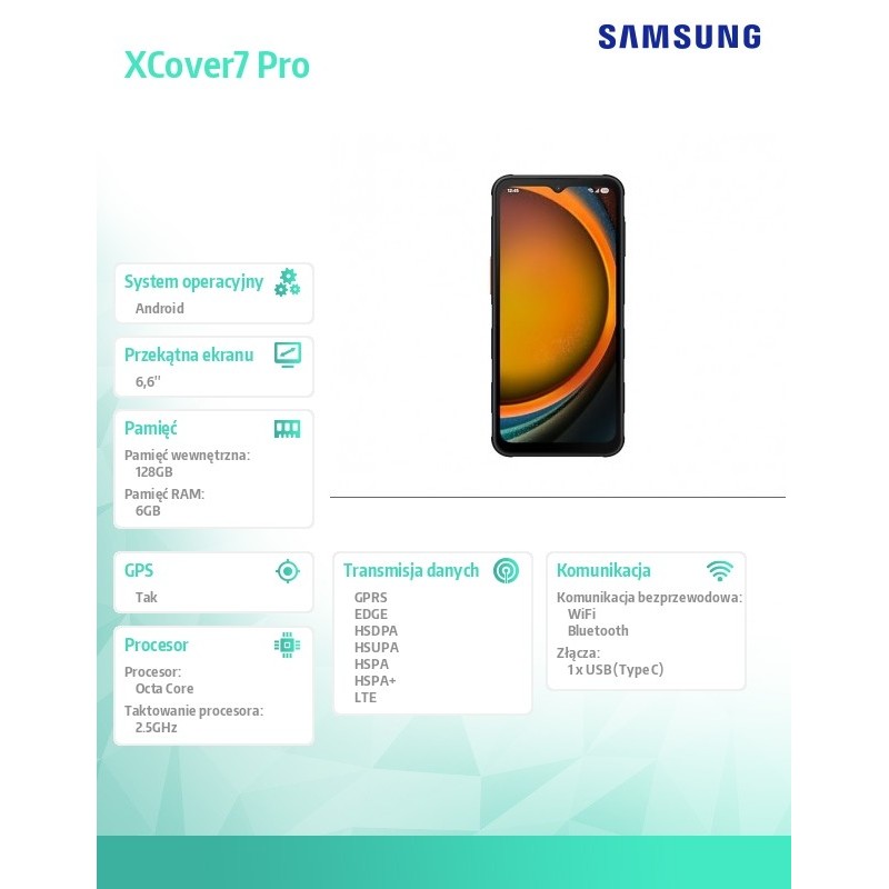 Smartfon Xcover Pro 7 DualSIM G766 6/128GB Enterprise Editio… | PartsPC.pl