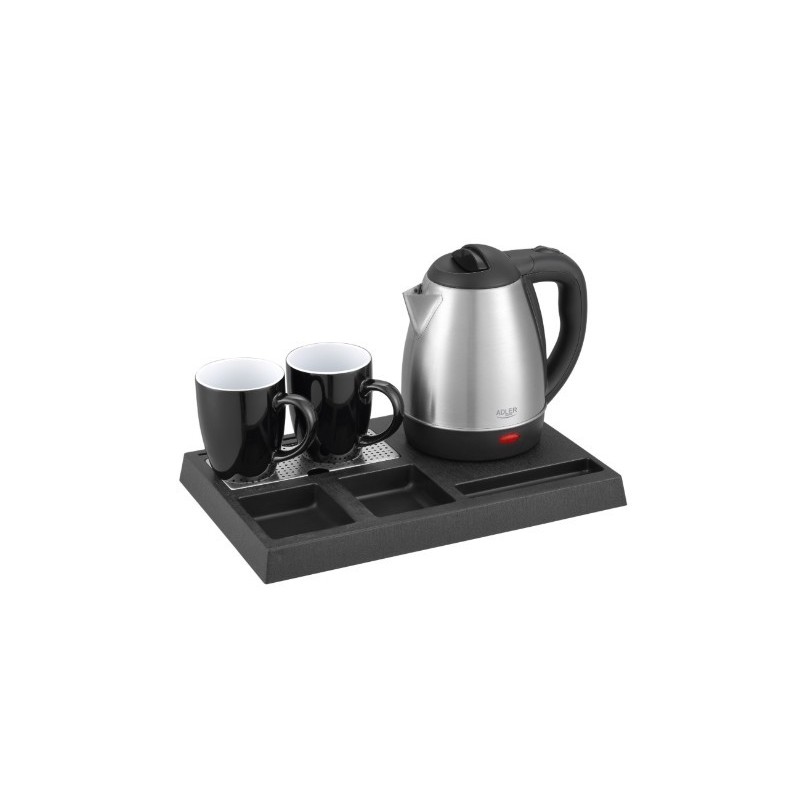 Czajnik hotelowy 1.2l inox, tacka powitalna AD 1354 | PartsPC.pl