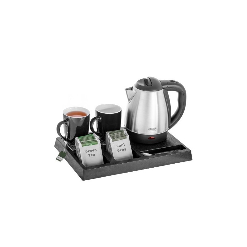 Czajnik hotelowy 1.2l inox, tacka powitalna AD 1354 | PartsPC.pl