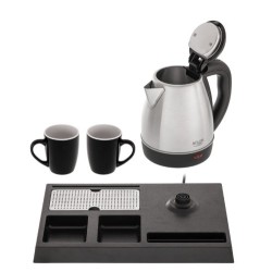 Czajnik hotelowy 1.2l inox, tacka powitalna AD 1354 | PartsPC.pl
