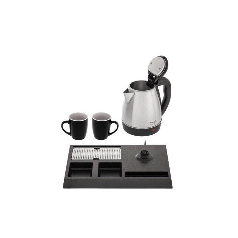 Czajnik hotelowy 1.2l inox, tacka powitalna AD 1354 | PartsPC.pl